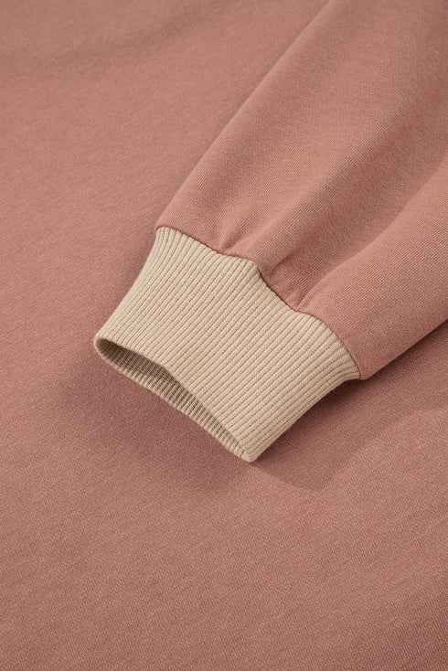 Colorblock Drop Shoulder Crop Top Wide Leg Pant Set