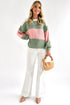 Colorblock Drop Shoulder Pullover Loose Sweater