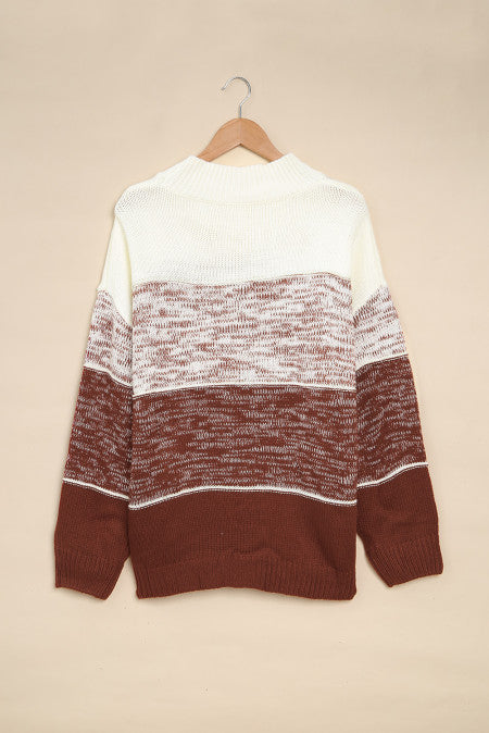 Colorblock Knit Pullover Sweater