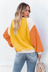 Colorblock Long Sleeve Pullover Fleece Sweatshirt