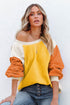 Colorblock Long Sleeve Pullover Fleece Sweatshirt