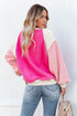 Colorblock Long Sleeve Pullover Fleece Sweatshirt