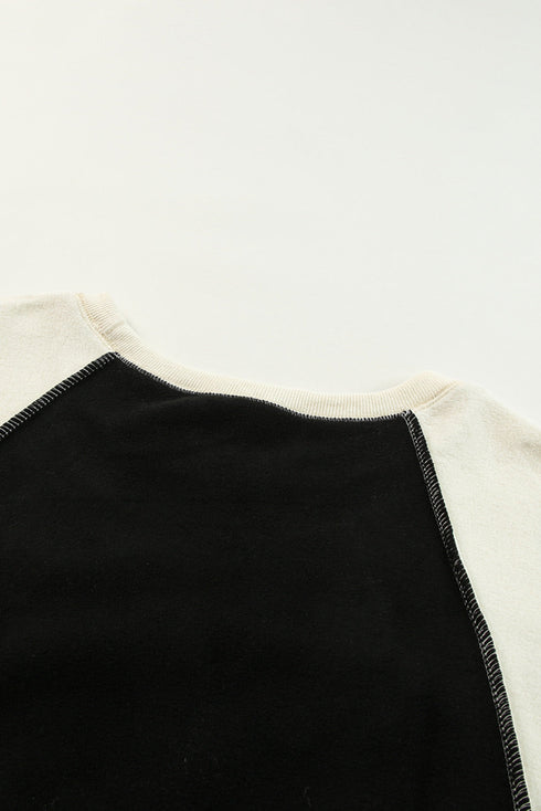 Colorblock Long Sleeve Pullover Fleece Sweatshirt
