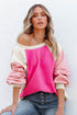 Colorblock Long Sleeve Pullover Fleece Sweatshirt