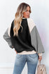 Colorblock Long Sleeve Pullover Fleece Sweatshirt