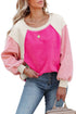 Colorblock Long Sleeve Pullover Fleece Sweatshirt