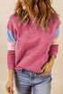 Colorblock Long Sleeve Pullover Sweatshirt