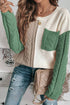 Colorblock Patched Pocket Drop Shoulder Sweater