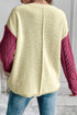 Colorblock Patched Pocket Drop Shoulder Sweater