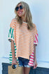 Colorblock Patchwork Baggy T Shirt