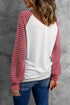 Colorblock Patchwork Mesh Long Sleeve Top