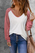 Colorblock Patchwork Mesh Long Sleeve Top