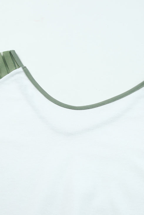 Colorblock Patchwork Mesh Long Sleeve Top