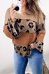 Colorblock Patchwork V-Neck Loose Sleeve Knit Top