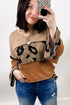 Colorblock Patchwork V-Neck Loose Sleeve Knit Top
