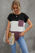 Colorblock Pocketed Cap Sleeve Top