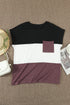 Colorblock Pocketed Cap Sleeve Top