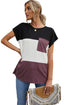 Colorblock Pocketed Cap Sleeve Top