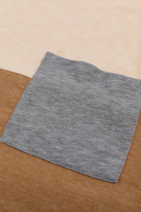 Colorblock Pocketed Cap Sleeve Top