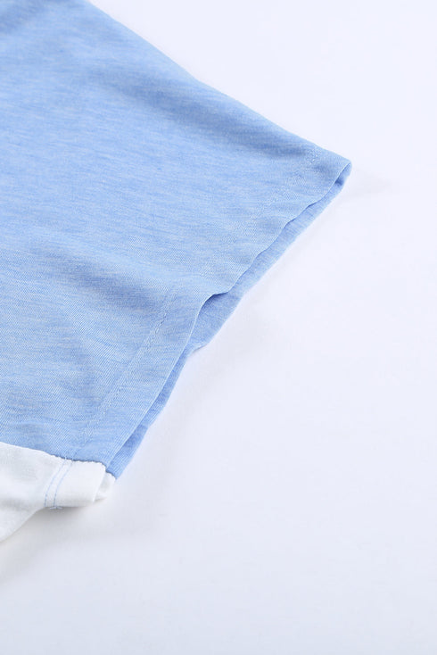 Colorblock Pocketed Cap Sleeve Top