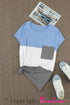 Colorblock Pocketed Cap Sleeve Top