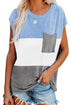 Colorblock Pocketed Cap Sleeve Top