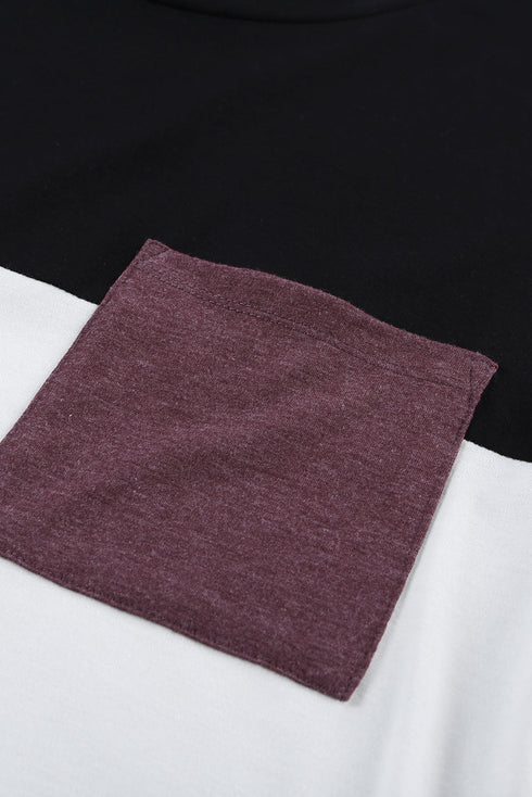 Colorblock Pocketed Cap Sleeve Top