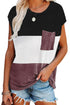 Colorblock Pocketed Cap Sleeve Top
