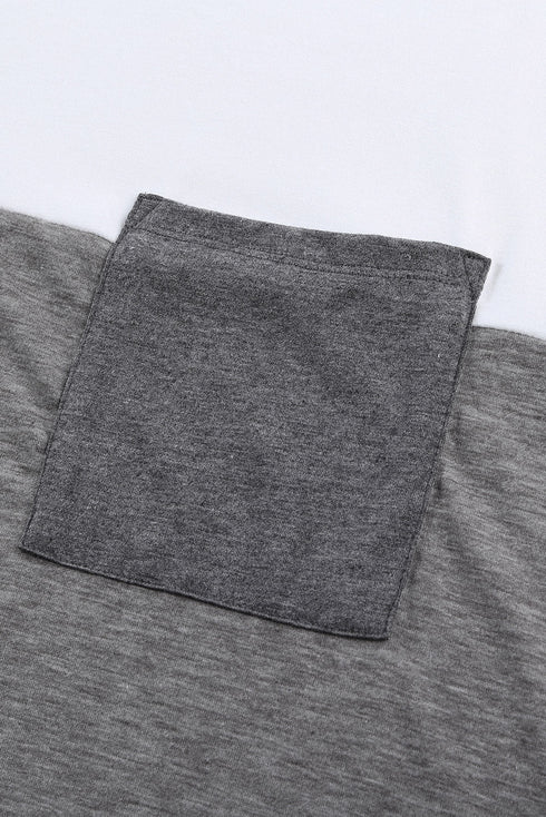 Colorblock Pocketed Cap Sleeve Top