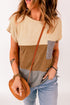 Colorblock Pocketed Cap Sleeve Top