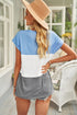 Colorblock Pocketed Cap Sleeve Top
