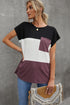 Colorblock Pocketed Cap Sleeve Top