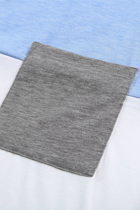 Colorblock Pocketed Cap Sleeve Top