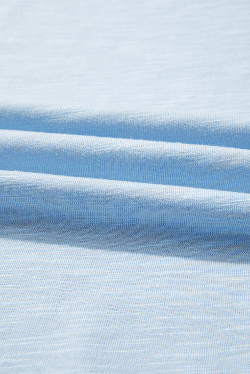 Colorblock Raglan Striped Exposed Seam Round Neck Long Sleeve Top