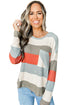 Colorblock Ribbed Knit Top With Pocket