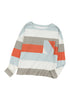 Colorblock Ribbed Knit Top With Pocket