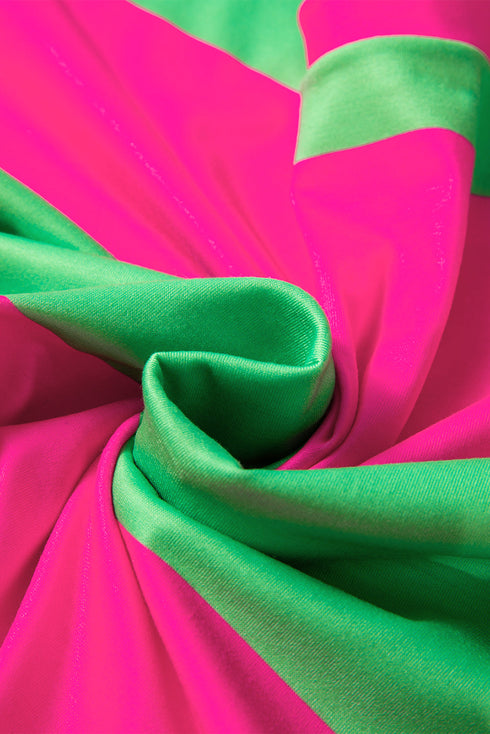 Colorblock Rounded Hem Loose T Shirt