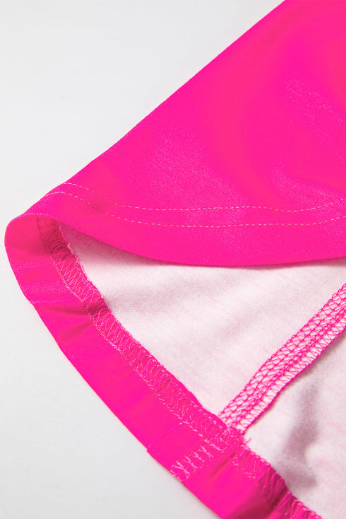 Colorblock Rounded Hem Loose T Shirt