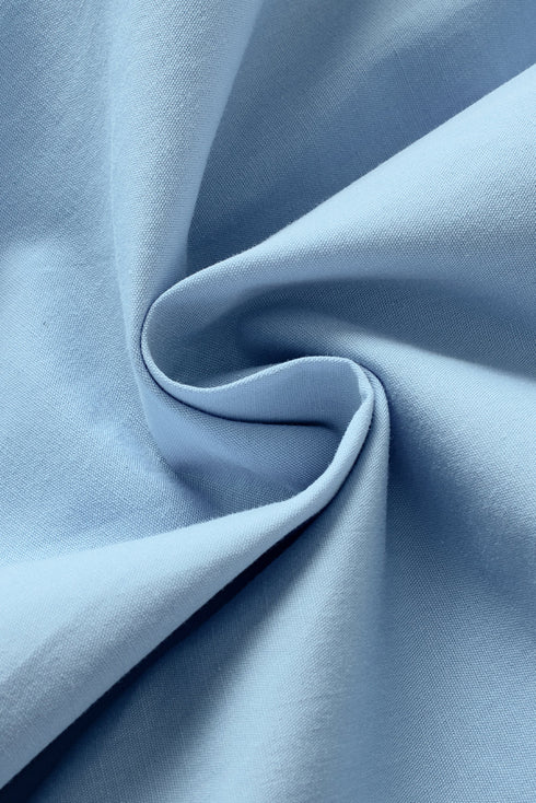 Colorblock Ruffled Sleeve Frill V Neck Blouse