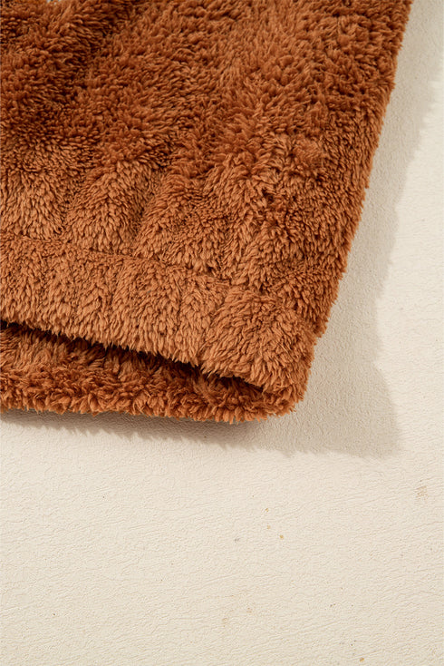 Colorblock Sherpa Half Zip Stand Neck Vest