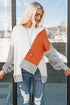 Colorblock Stitching Irregular Hem Long Sleeve Top