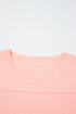 Colorblock Striped Drop Shoulder Knit Short Sleeve Sweater