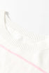 Colorblock Striped Drop Shoulder Knit Short Sleeve Sweater