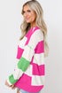 Colorblock Striped Drop Shoulder Long Sleeve Top
