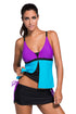 Colorblock Tankini Skort Bottom Swimsuit