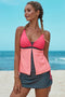 Colorblock Tankini Skort Bottom Swimsuit