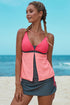 Colorblock Tankini Skort Bottom Swimsuit