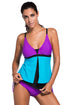 Colorblock Tankini Skort Bottom Swimsuit