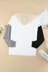 Colorblock V Neck Long Sleeve Hoodie