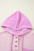 Colorblock Waffle Knit Long Sleeve Henley Pullover
